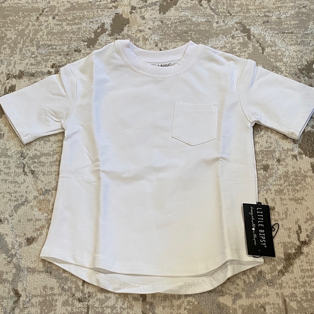 Little Bipsy Classic White Tee with Pocket